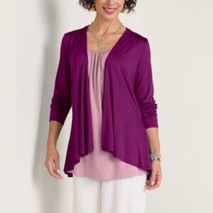 Soft Surroundings Soft Drapey Topper In Purple Size 1X